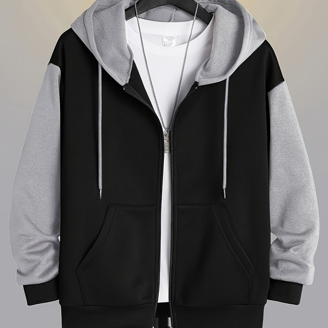 Cedric | Bluza z kapturem z kolorowym blokiem