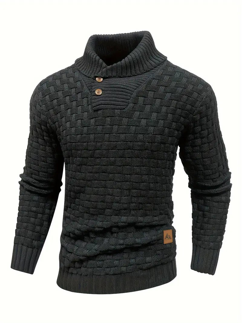 Sweter Męski z teksturowanym półsuchem
