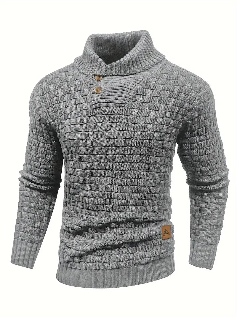 Sweter Męski z teksturowanym półsuchem