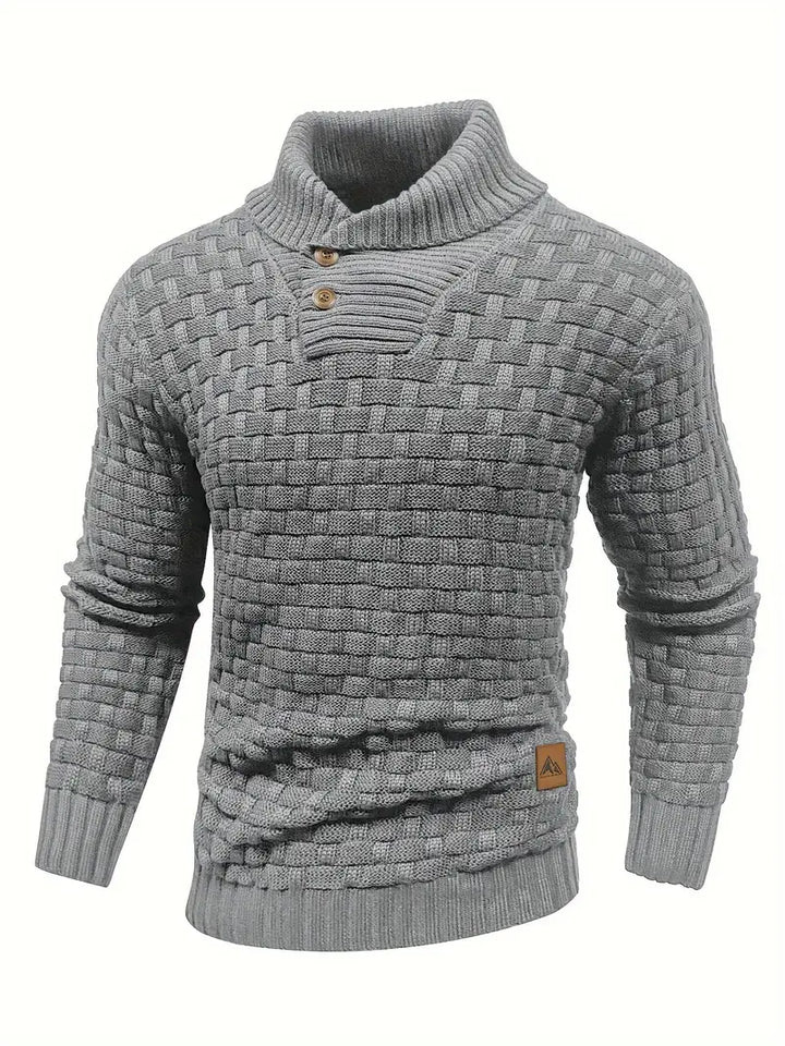 Sweter Męski z teksturowanym półsuchem