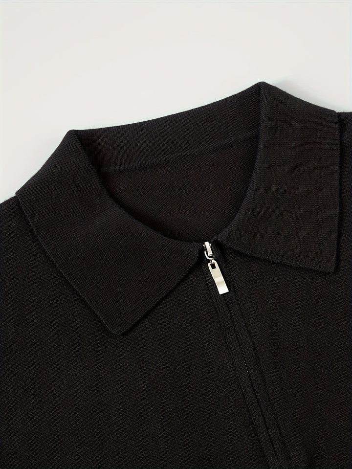 Donovan | Wyrafinowany Polo Sweter z Ćwierć Zamkiem