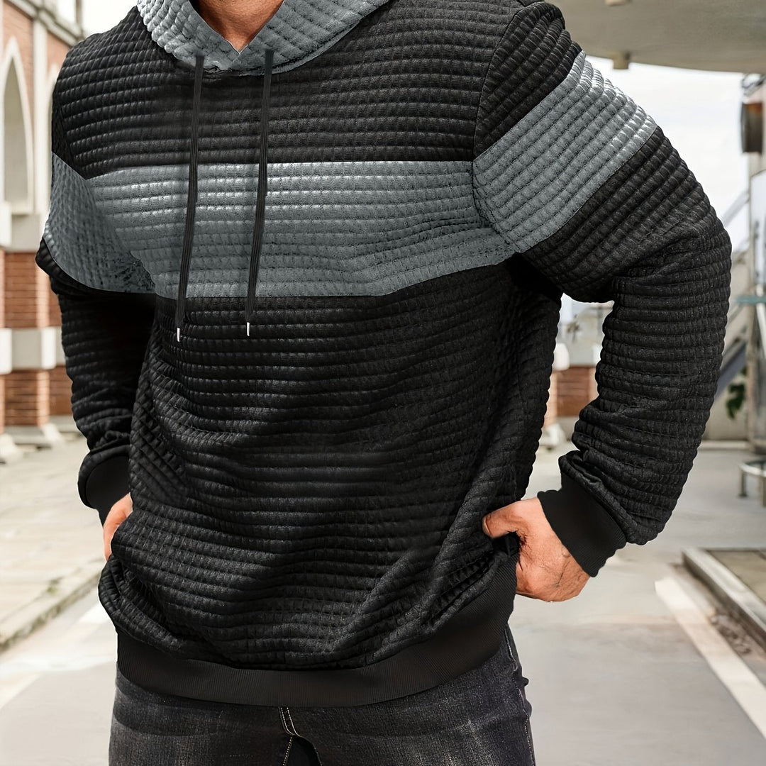 Hayes | Teksturowana Bluza z Kapturem w Kolorach Blokowych