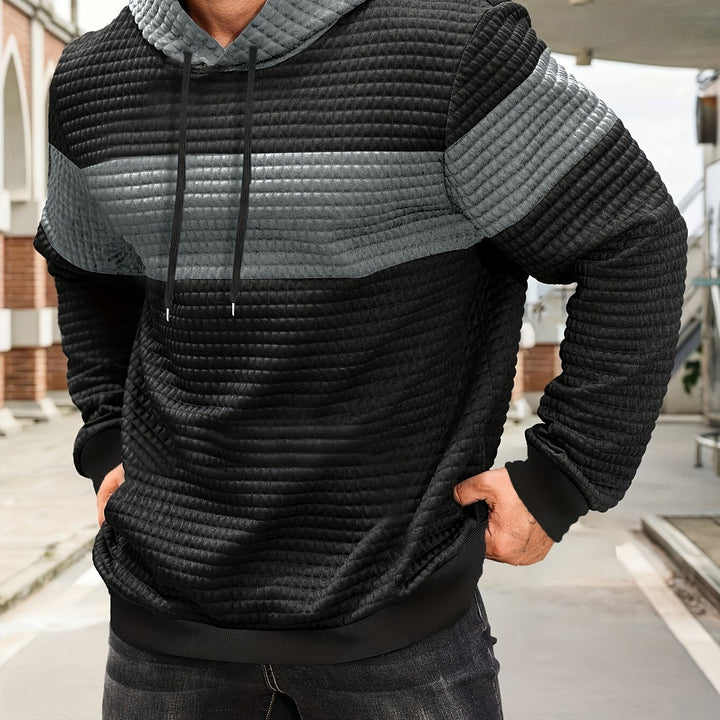 Hayes | Teksturowana Bluza z Kapturem w Kolorach Blokowych