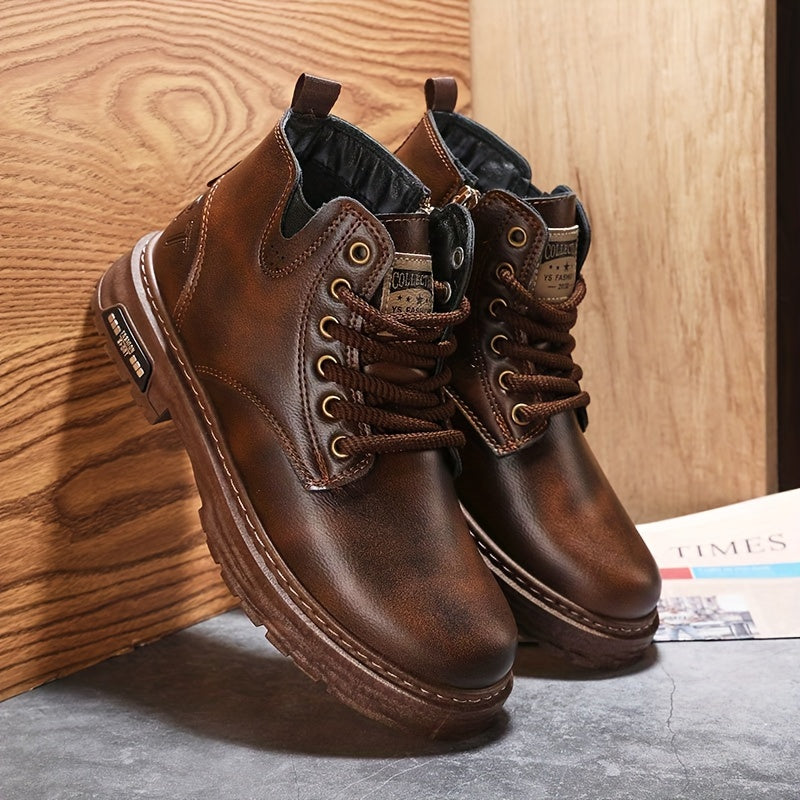 Duncan | Solidne Wysokie Buty Sznurowane