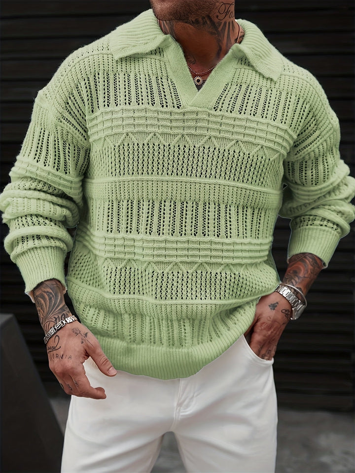 Oscar | Teksturowany Sweter z Kołnierzem