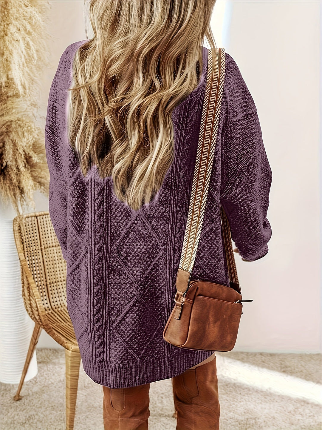 Tabitha | Sweter Sukienka z Warkoczem