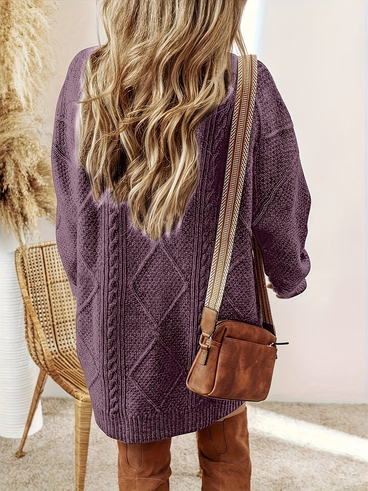 Tabitha | Sweter Sukienka z Warkoczem