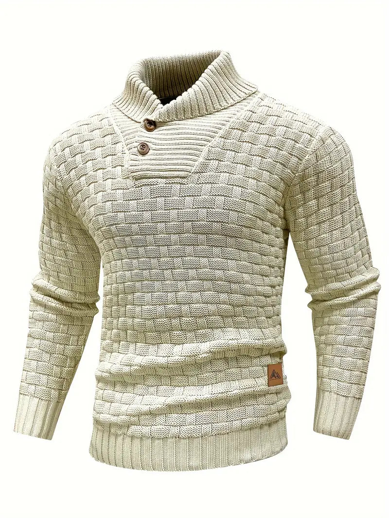Sweter Męski z teksturowanym półsuchem
