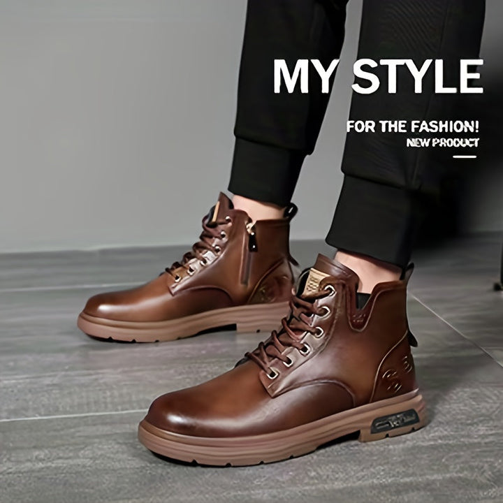 Duncan | Solidne Wysokie Buty Sznurowane
