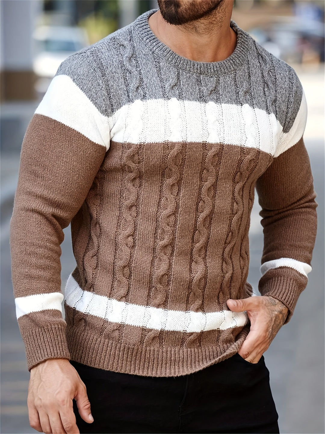 Ethan | Sweter w kratę