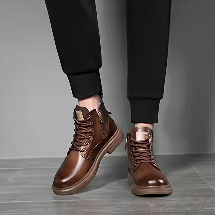 Duncan | Solidne Wysokie Buty Sznurowane