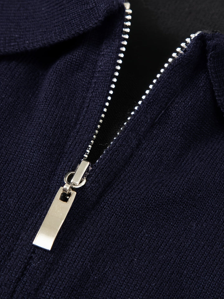 Donovan | Wyrafinowany Polo Sweter z Ćwierć Zamkiem