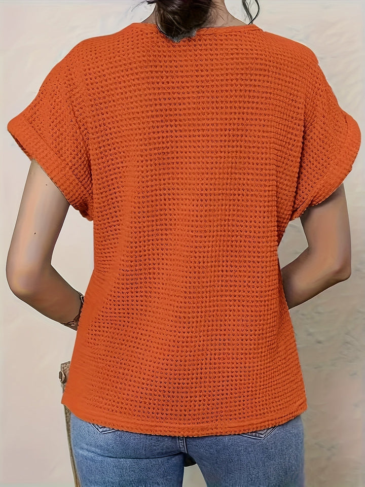 Leah - Elegancki Top z Ronde Hals