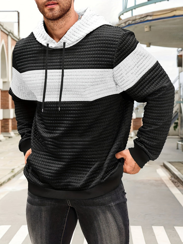 Hayes | Teksturowana Bluza z Kapturem w Kolorach Blokowych