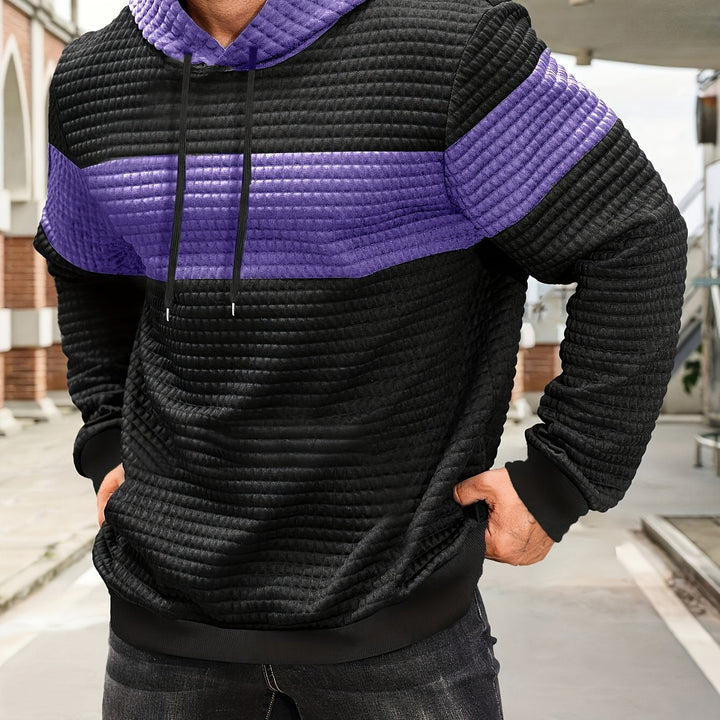 Hayes | Teksturowana Bluza z Kapturem w Kolorach Blokowych