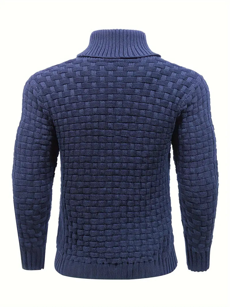 Sweter Męski z teksturowanym półsuchem