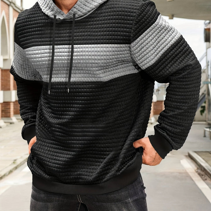 Hayes | Teksturowana Bluza z Kapturem w Kolorach Blokowych