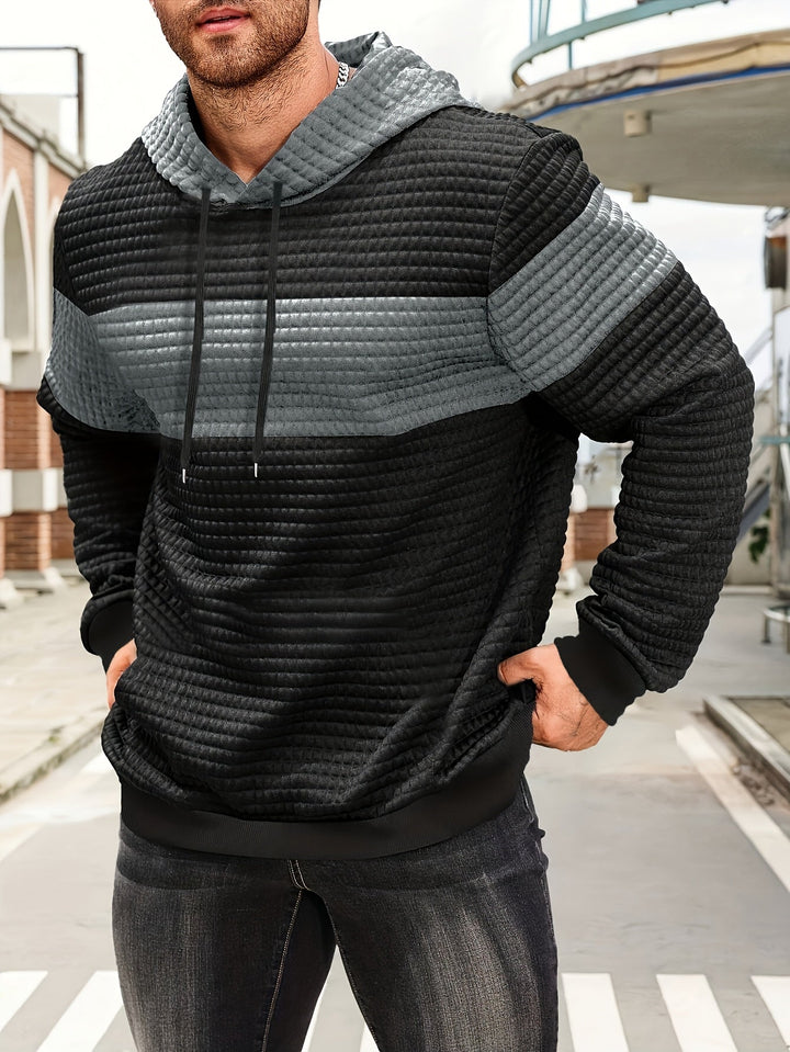 Hayes | Teksturowana Bluza z Kapturem w Kolorach Blokowych