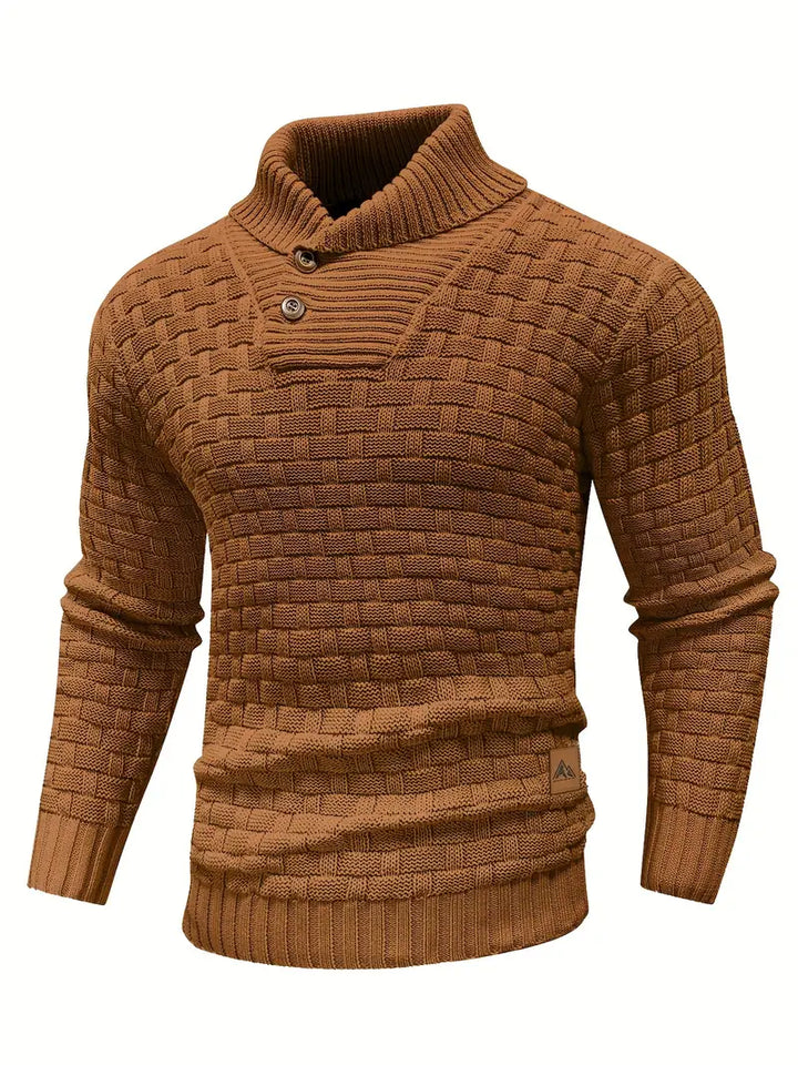Sweter Męski z teksturowanym półsuchem