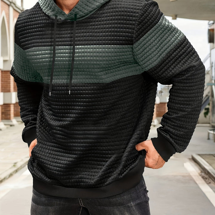 Hayes | Teksturowana Bluza z Kapturem w Kolorach Blokowych