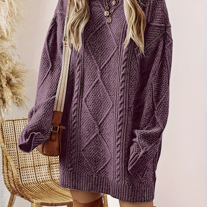 Tabitha | Sweter Sukienka z Warkoczem