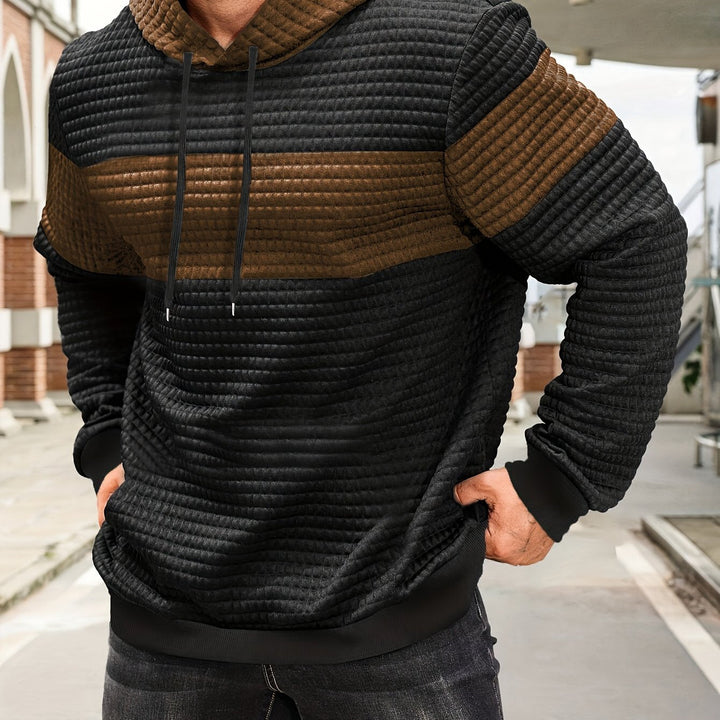 Hayes | Teksturowana Bluza z Kapturem w Kolorach Blokowych