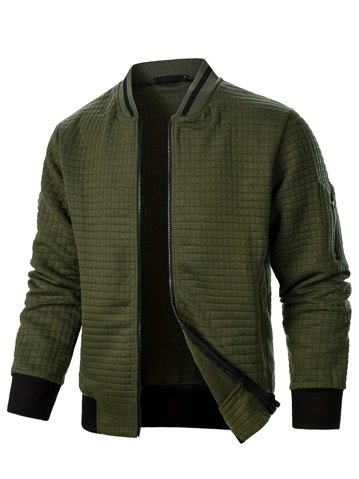 Raymond | Teksturowana Kurtka Bomber na Zamek