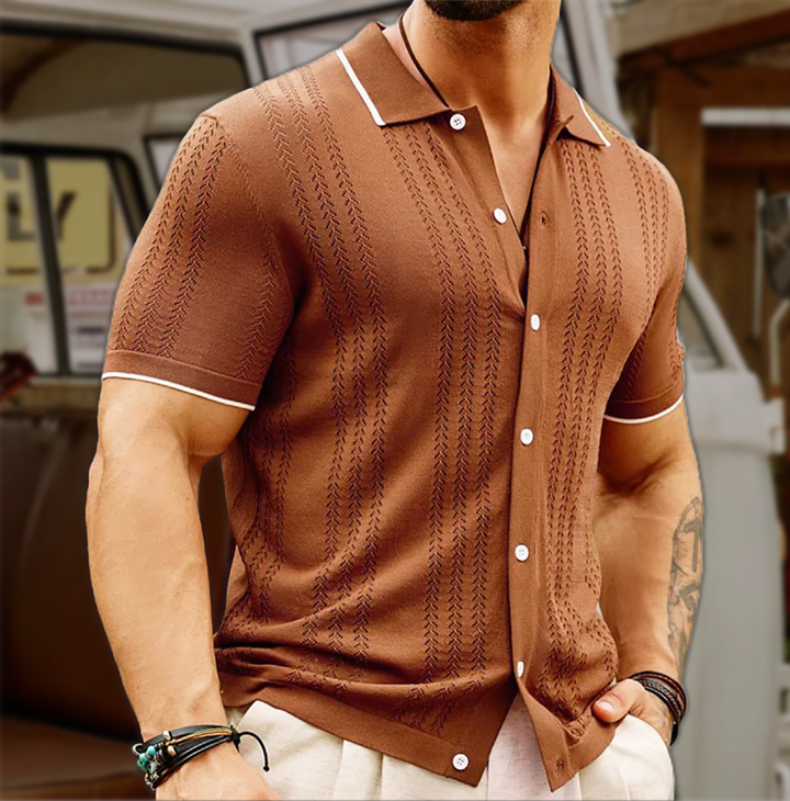 Carlo Marino Knop-Down Sweter Polo