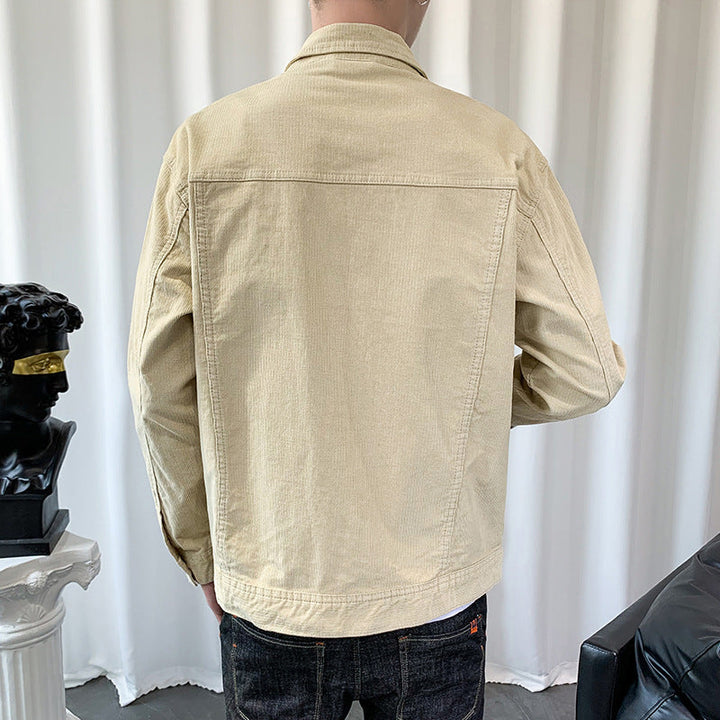 Męska Kurtka Typu Overshirt z Kieszeniami na Zatrzaski