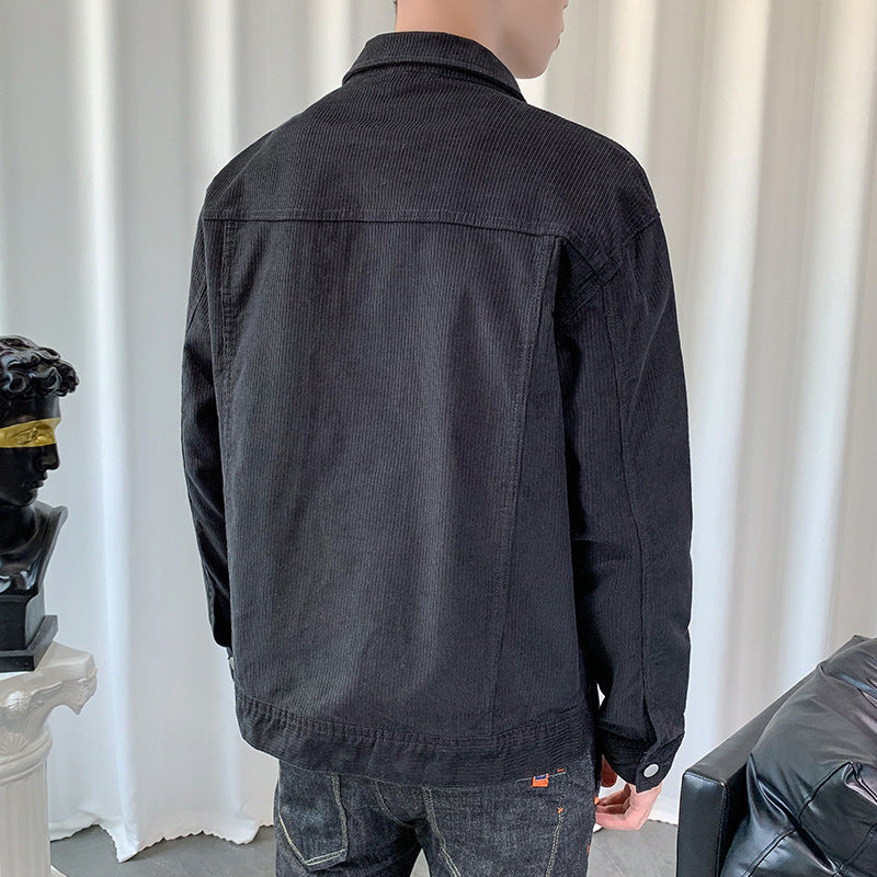 Męska Kurtka Typu Overshirt z Kieszeniami na Zatrzaski