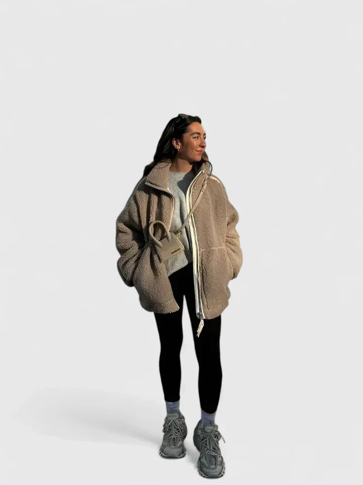 BROOKE – PRZYTULNA KURTKA Z POLARU Z ZAMKIEM