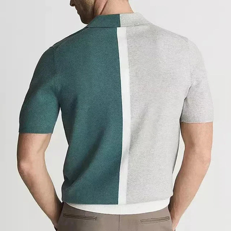 Leclerc Dwutonowy Polo z Dzianiny