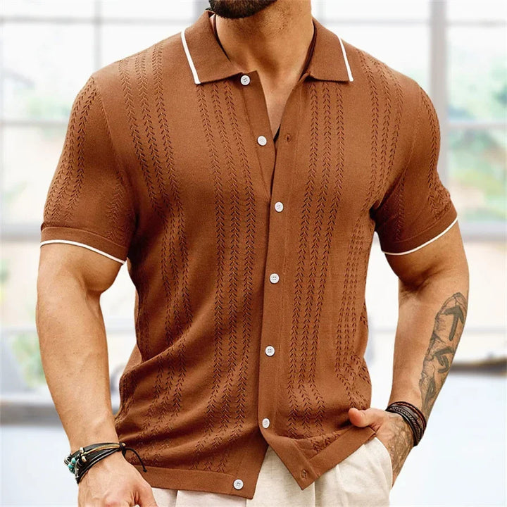 Carlo Marino Knop-Down Sweter Polo