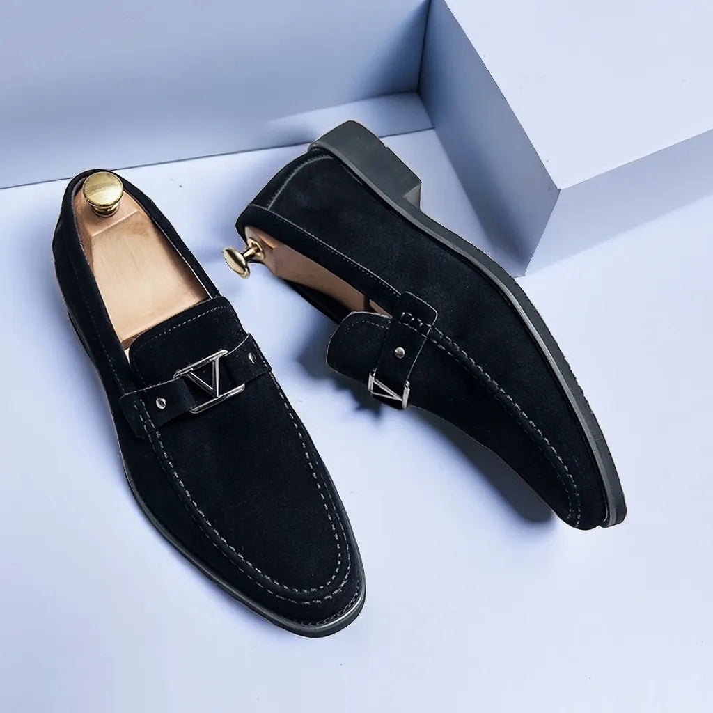 Ręcznie robione zamszowe loafersy Vellini Classics