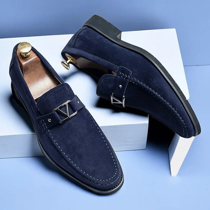 Ręcznie robione zamszowe loafersy Vellini Classics
