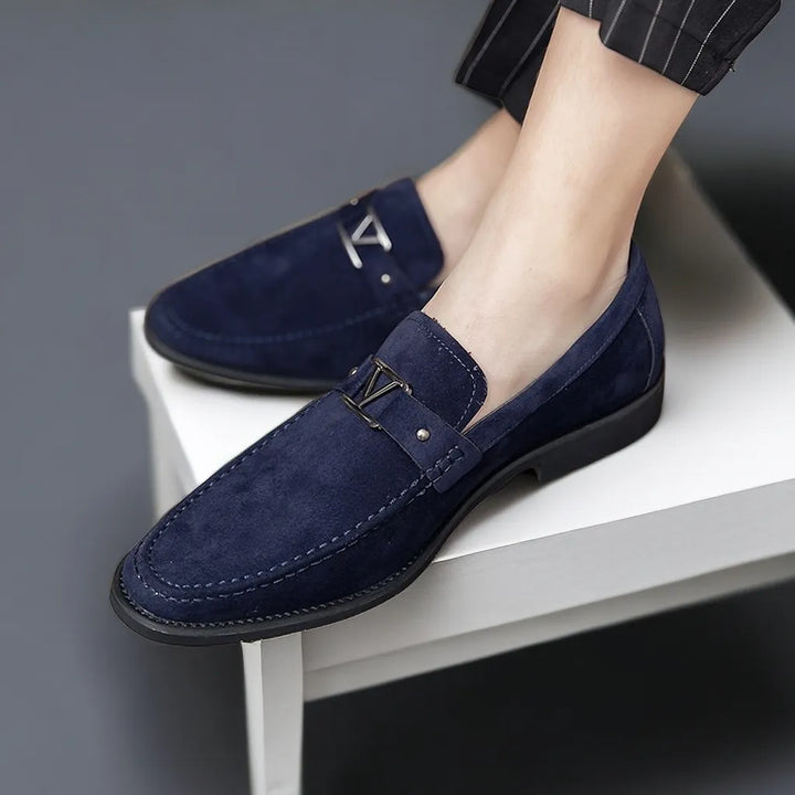 Ręcznie robione zamszowe loafersy Vellini Classics
