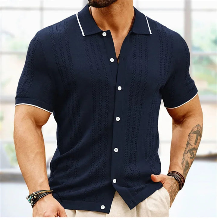 Carlo Marino Knop-Down Sweter Polo