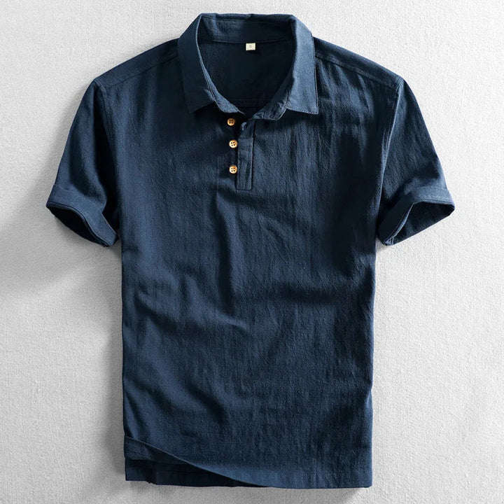 Haru bawełniano-lniana koszulka polo