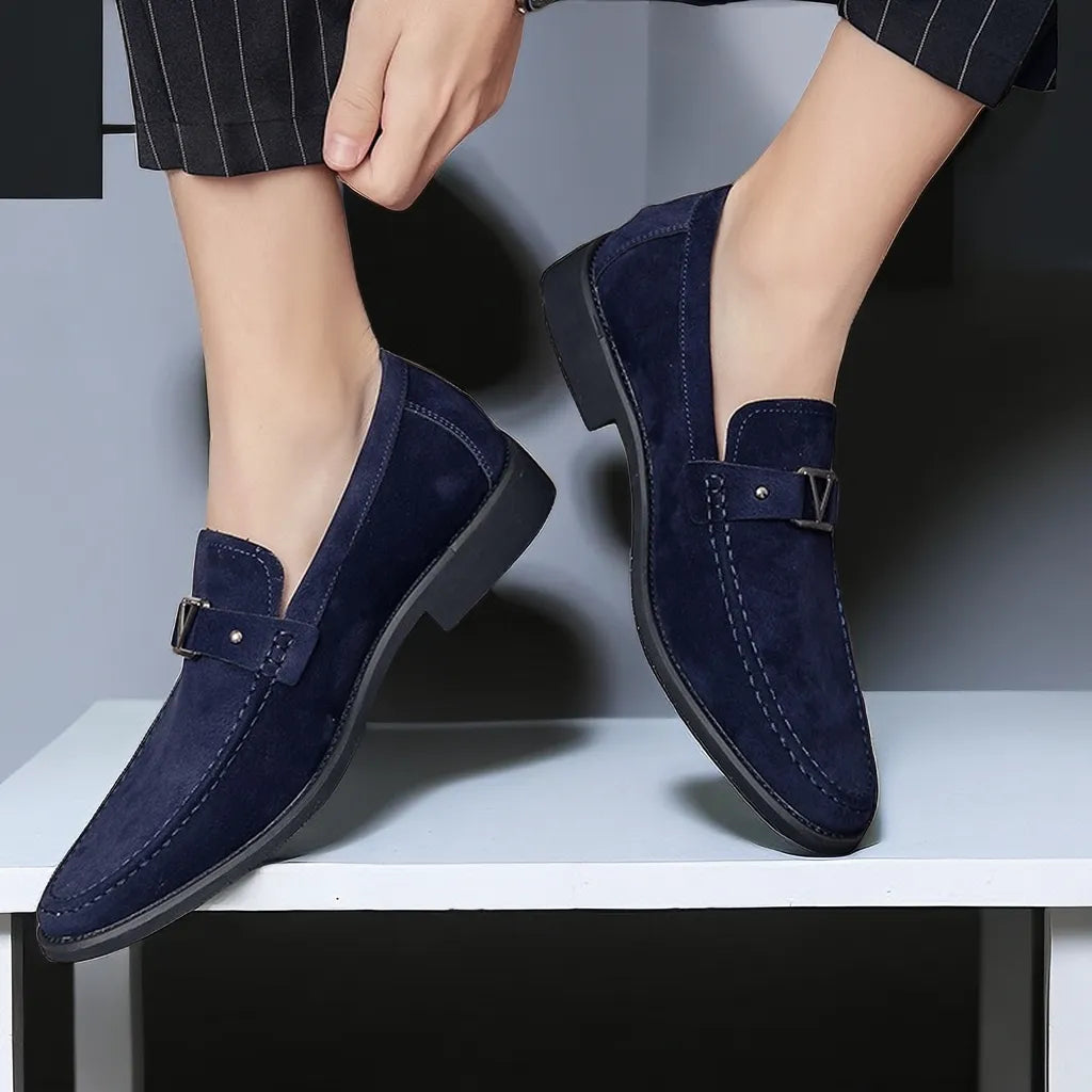 Ręcznie robione zamszowe loafersy Vellini Classics