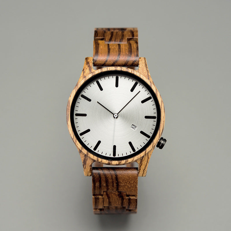 Zegarek kwarcowy z orzechowego drewna Elias