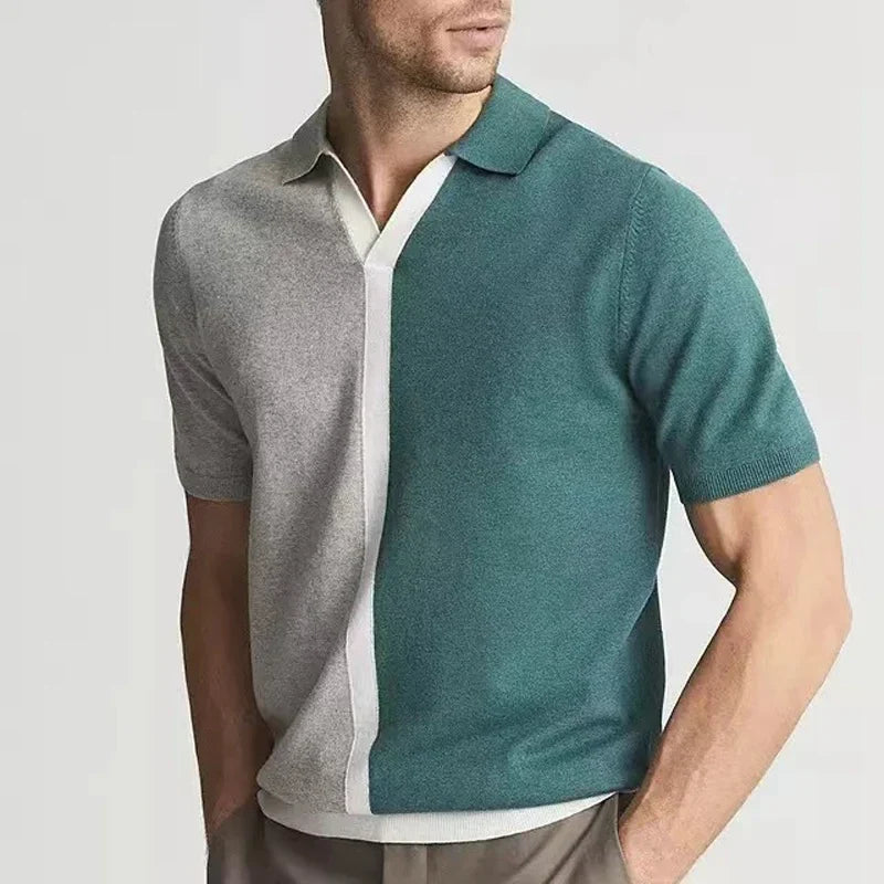 Leclerc Dwutonowy Polo z Dzianiny