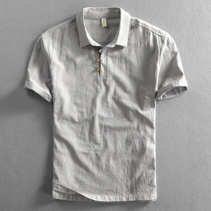 Haru bawełniano-lniana koszulka polo