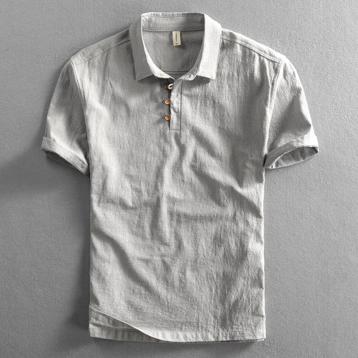 Haru bawełniano-lniana koszulka polo
