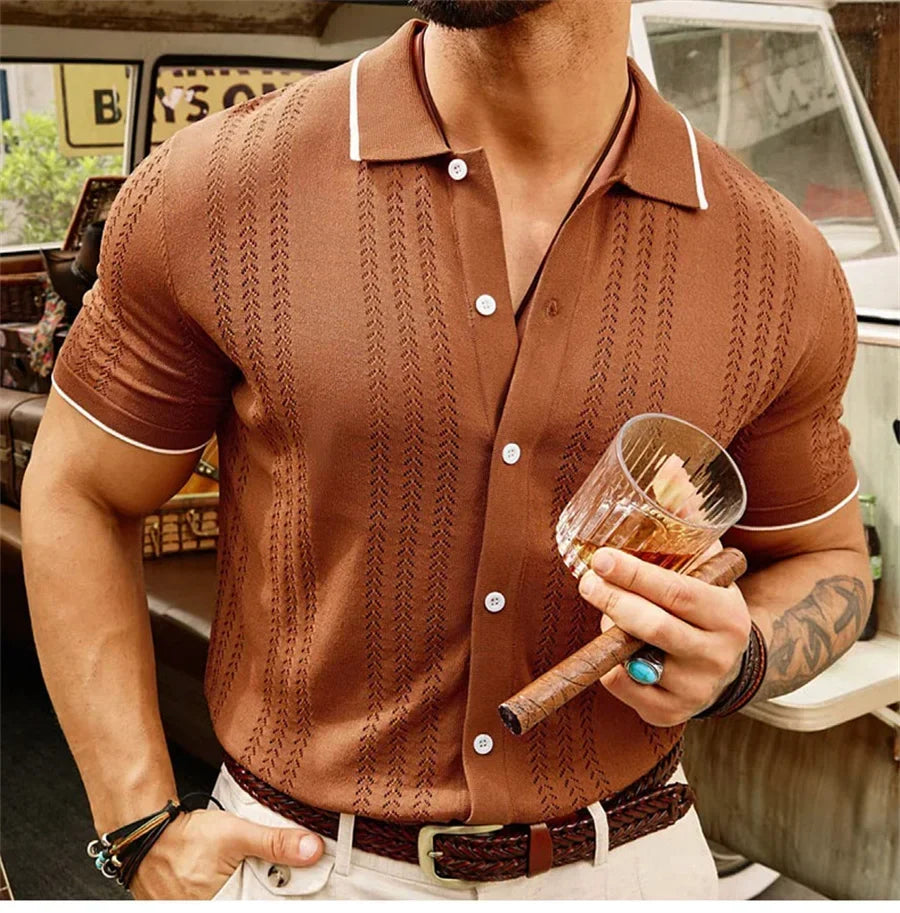 Carlo Marino Knop-Down Sweter Polo