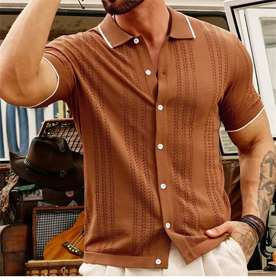 Carlo Marino Knop-Down Sweter Polo