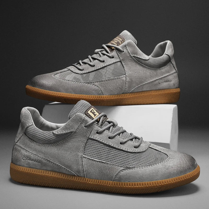 Calvino Włoskie Prawdziwe Skórzane Sneakersy