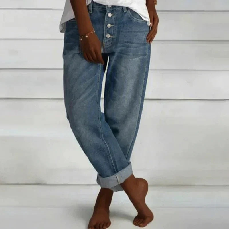 Damskie Jeansy z Wysokim Stanem