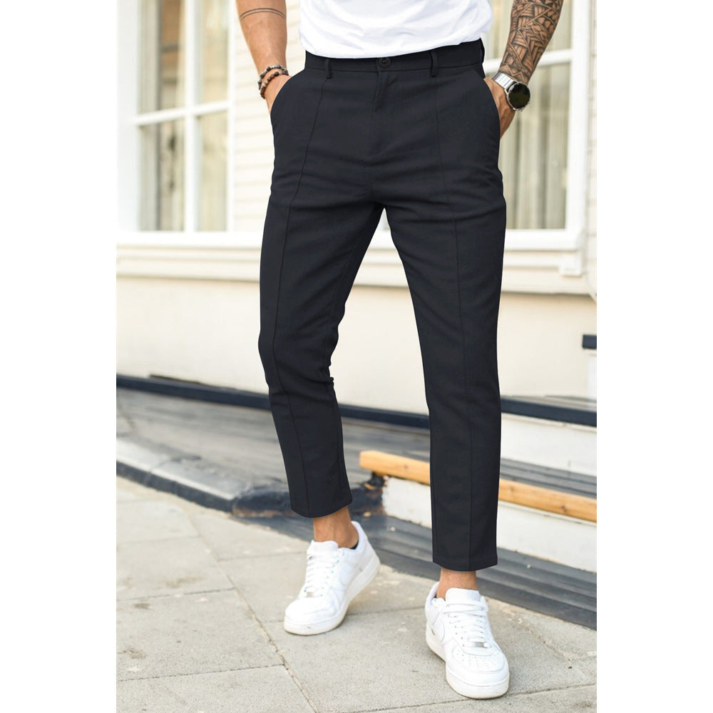 Izydor | Męskie Spodnie - Slim-Fit Design i Wyprasowane Zagięcia