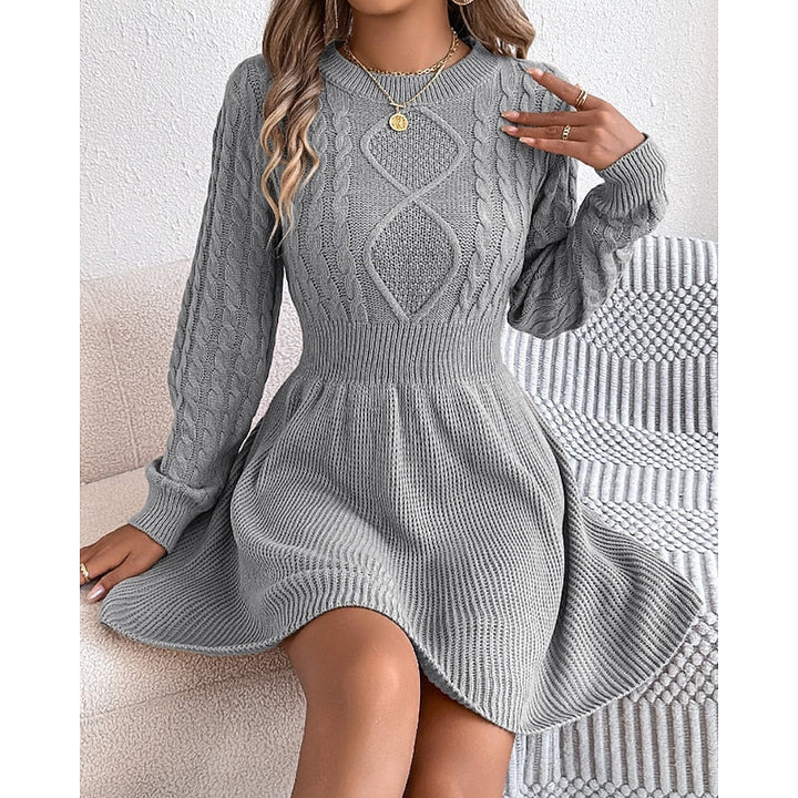 Whitney | Sweter Sukienka z Warkoczem