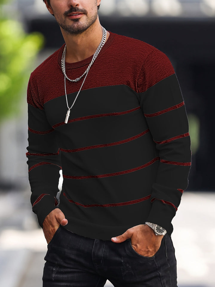 Henry | Pasiasty Sweter z Okrągłym Dekoltem